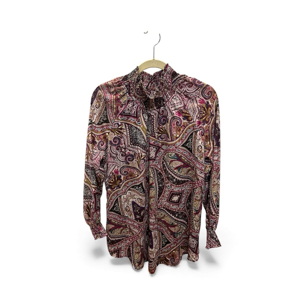 Chico’s Blouse Purple Long Sleeve Top 0 Fits Flowy - Picture 10 of 11